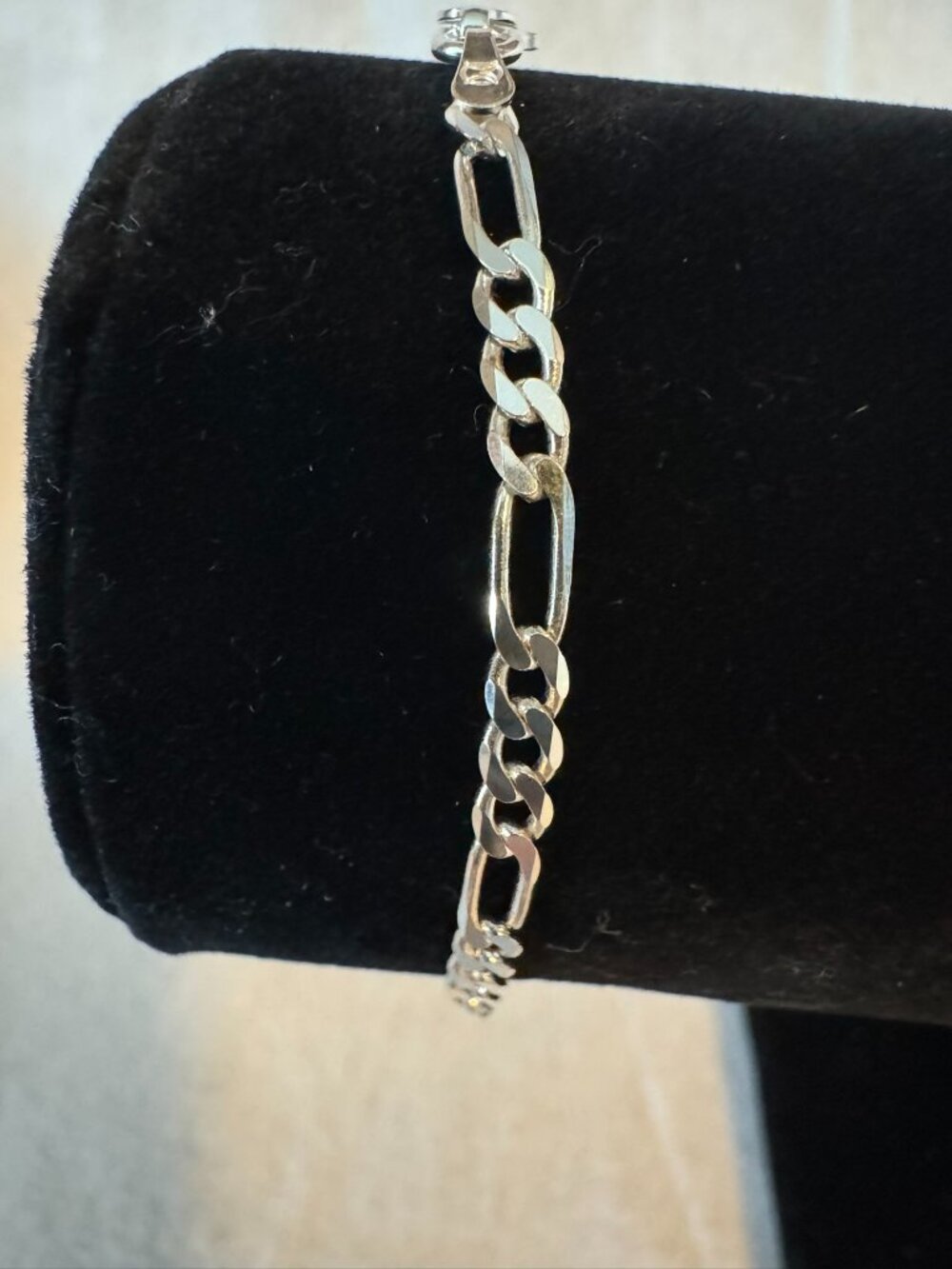 7" 2.9mm Figaro Link 925 Sterling Silver Bracelet Made it Italy